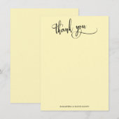 書エレガント道シンプルライトイエローサンキュー サンキューカード (正面/裏面)