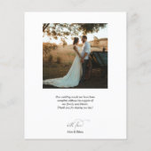 書エレガント道シンプル写真結婚有難う (裏面)