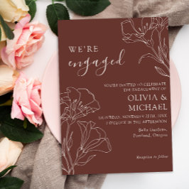 書エレガント道シンプル婚約パーティ 招待状