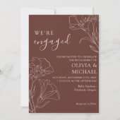 書エレガント道シンプル婚約パーティ 招待状 (正面)