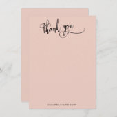 書エレガント道シンプル赤面ピンクサンキュー サンキューカード (正面/裏面)