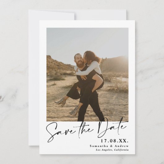 書エレガント道シンプル2枚の写真は日付を保存 セーブザデート (正面)