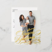 書エレガント道シーズンの挨拶の写真 箔シーズンポストカード (正面/裏面)