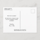 書エレガント道セージ結婚式の日付を保存 案内ポストカード (裏面)