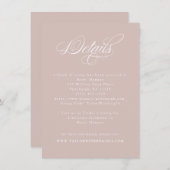 書エレガント道ダスティピンク結婚の詳細 エンクロージャーカード (正面/裏面)