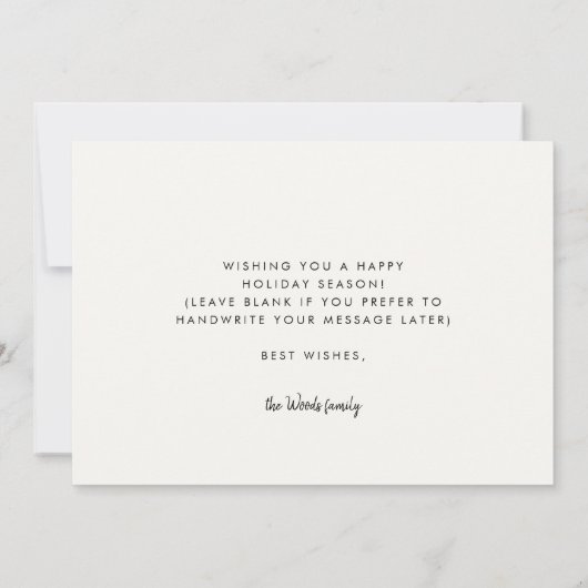 書エレガント道ハッピーハヌカー写真 シーズンカード (裏面)