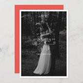 書エレガント道ハッピーバレンタインのホリデーフォト シーズンカード (正面/裏面)