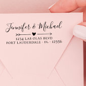 書エレガント道ハート結婚差出人住所 セルフインキングスタンプ