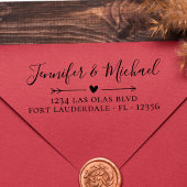 書エレガント道ハート結婚差出人住所 セルフインキングスタンプ