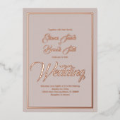 書エレガント道ハート結婚押し箔 箔招待状 (正面)