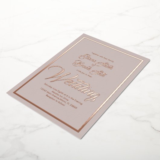 書エレガント道ハート結婚押し箔 箔招待状 (回転した状態)