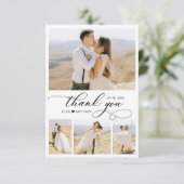 書エレガント道ハート4 Photo Collage結婚's サンキューカード (スタンド正面)