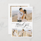 書エレガント道ハート4 Photo Collage結婚's サンキューカード (正面/裏面)