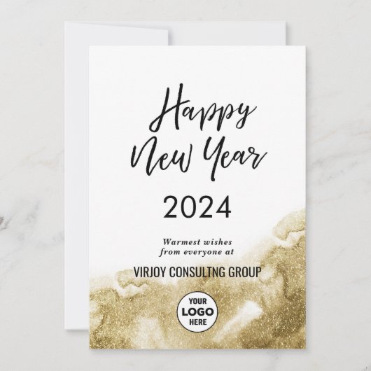 書エレガント道フェスティバル金ゴールドグリッター企業の シーズンカード (正面)