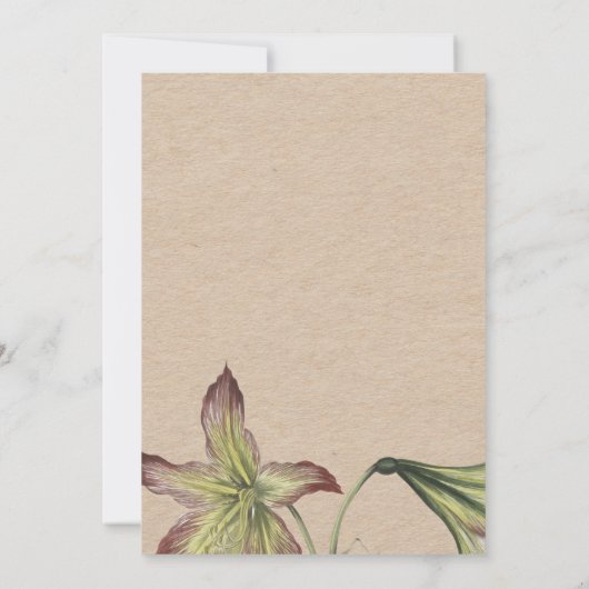 書エレガント道フローラスクリプ結婚トの起動 招待状 (裏面)