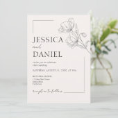 書エレガント道フローラスクリプ結婚ト 招待状 (スタンド正面)