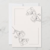 書エレガント道フローラスクリプ結婚ト 招待状 (裏面)