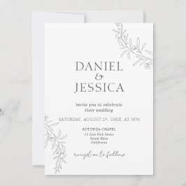 書エレガント道フローラスクリプ結婚ト 招待状