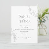 書エレガント道フローラスクリプ結婚ト 招待状 (スタンド正面)