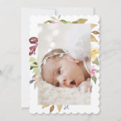 書エレガント道フローラフレーム洗礼写真 招待状 (裏面)