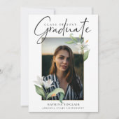 書エレガント道フローラ卒業写真 案内状 (正面)
