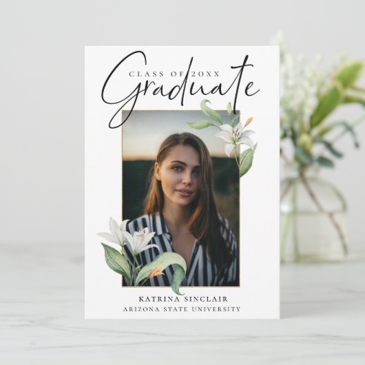 書エレガント道フローラ卒業写真 案内状 (スタンド正面)