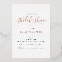 書エレガント道ブライダルシャワー実在バラ金ゴールドF 箔招待状