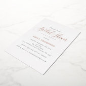 書エレガント道ブライダルシャワー実在バラ金ゴールドF 箔招待状 (回転した状態)