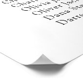 書エレガント道ブラックウェディング座席表 ポスター (角)