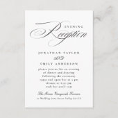 書エレガント道ブラックタイウェディングレセプション エンクロージャーカード (正面)