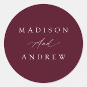 書エレガント道ブルグンディ結婚ズ ラウンドシール (正面)