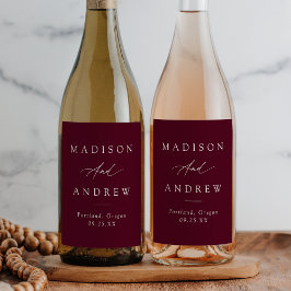 書エレガント道ブルグンディ結婚ズ ワインラベル