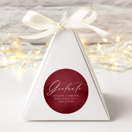 書エレガント道ブルゴーニュ水彩卒業 ラウンドシール