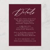 書エレガント道ブルゴーニュ結婚の詳細 エンクロージャーカード (正面)