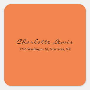 書エレガント道プレインオレンジ読める文字 スクエアシール