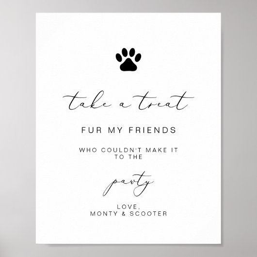 書エレガント道ペットのペットの好意のポスターのサイン ポスター (正面)