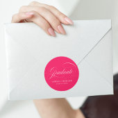 書エレガント道ホットピンク卒業 ラウンドシール