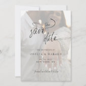 書エレガント道ミニマル写真保存 招待状 (正面)