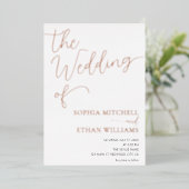 書エレガント道ミニマル結婚リスト 箔招待状 (立ち正面)