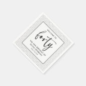 書エレガント道ミニマル40歳の誕生日パーティー スタンダードカクテルナプキン (角)