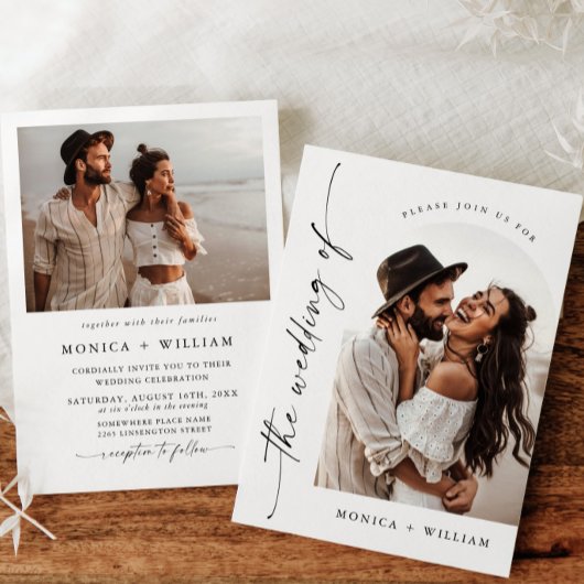 書エレガント道ミニマ結婚リストの2枚の写真 招待状