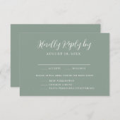 書エレガント道メニュー選択RSVPカード 出欠カード (正面/裏面)