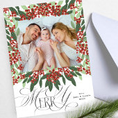 書エレガント道メリークリスマスワンフォト シーズンカード