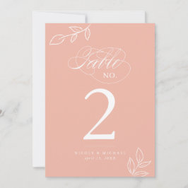 書エレガント道メロンピンクのテーブル番号