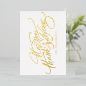 書エレガント道モダン幸せな感謝祭 箔シーズンカード (立ち正面)