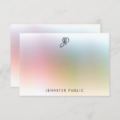 書エレガント道モノグラムカラフルテンプレート ノートカード (正面/裏面)