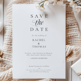 書エレガント道モノグラム白黒結婚ズ セーブザデート