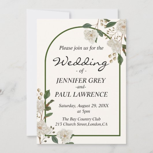 書エレガント道モノグラ結婚ム 招待状 (正面)