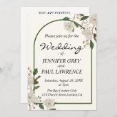 書エレガント道モノグラ結婚ム 招待状 (正面/裏面)