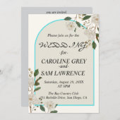 書エレガント道モノグラ結婚ム 招待状 (正面/裏面)